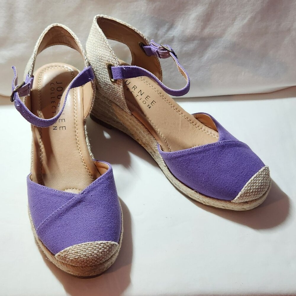 Journee Collection espadrilles sz 6W purple Ashlyn NIB